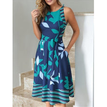 Load image into Gallery viewer, Dresses Women Summer Plus Size O Neck Sleeveless Boho Print