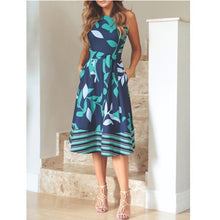 Load image into Gallery viewer, Dresses Women Summer Plus Size O Neck Sleeveless Boho Print