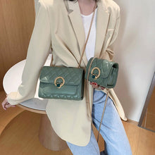 Load image into Gallery viewer, Women Early Spring New Metal Chains PU Leather Flap Personality