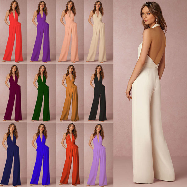 Spring And Summer Elegant Mid-waist Jumpsuit