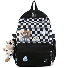 Load image into Gallery viewer, ESTUAQUEEN Canvas Backpack Trend Women Checkerboard Wear Daypack