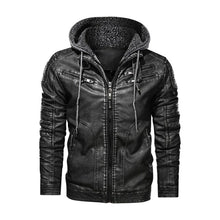 Load image into Gallery viewer, Pop Retro Men's Leather Jacket Autumn Winter Multi zippers