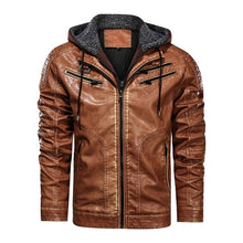 Load image into Gallery viewer, Pop Retro Men's Leather Jacket Autumn Winter Multi zippers