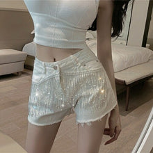 Load image into Gallery viewer, [EWQ] 2021 Spring Fashion Casual High Waist Black Chain Tassel Beading