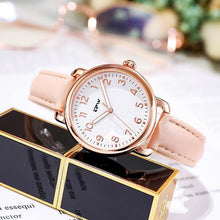 Load image into Gallery viewer, Easy Reader Women Watches Leather Strap Waterproof Luminous Hands - Sophornlilly
