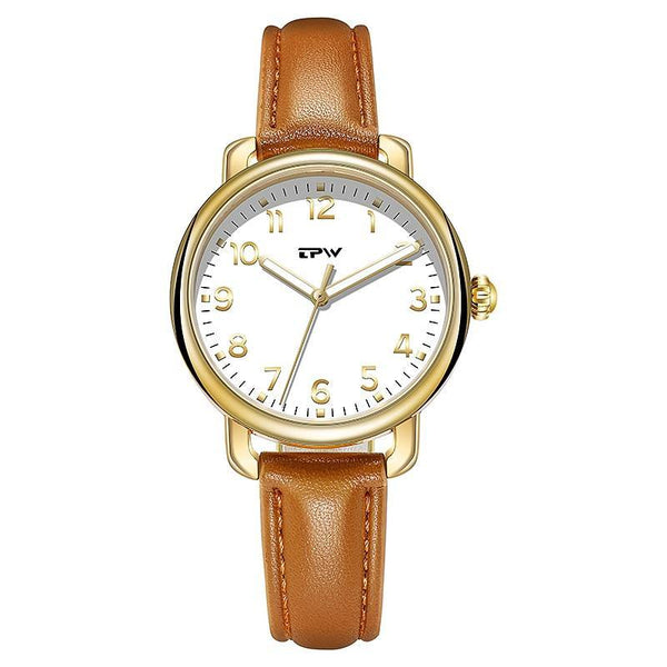 Easy Reader Women Watches Leather Strap Waterproof Luminous Hands - Sophornlilly