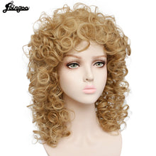 Load image into Gallery viewer, Ebingoo 70s 80s Disco Hallween Rocker Wig Short Curly Golden Blonde