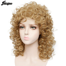 Load image into Gallery viewer, Ebingoo 70s 80s Disco Hallween Rocker Wig Short Curly Golden Blonde