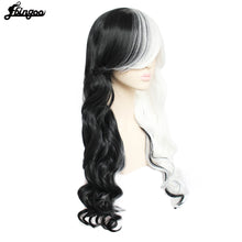 Load image into Gallery viewer, Ebingoo Hair Cap+Cruella Deville Side Bangs Half White and Black
