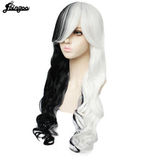 Load image into Gallery viewer, Ebingoo Hair Cap+Cruella Deville Side Bangs Half White and Black