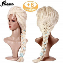 Load image into Gallery viewer, Ebingoo Hair Cap+ Elsa Wig Platinum Blonde Braids Elsa Princess