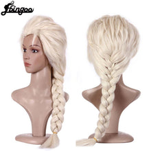 Load image into Gallery viewer, Ebingoo Hair Cap+ Elsa Wig Platinum Blonde Braids Elsa Princess