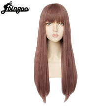 Load image into Gallery viewer, Hair Cap+ White High Temperature Fiber Natural Straight Long