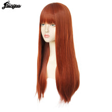Load image into Gallery viewer, Hair Cap+ White High Temperature Fiber Natural Straight Long