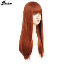 Load image into Gallery viewer, Hair Cap+ White High Temperature Fiber Natural Straight Long