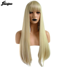 Load image into Gallery viewer, High Temperature Fiber Long Straight 613 Platinum Blonde Wigs
