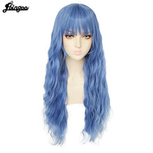 Load image into Gallery viewer, Ebingoo Long Deep Wave Blonde Pink Blue Black White Synthetic Wig with