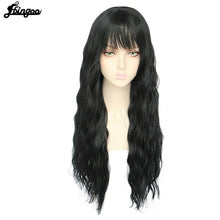 Load image into Gallery viewer, Ebingoo Long Deep Wave Blonde Pink Blue Black White Synthetic Wig with