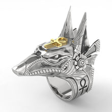 Load image into Gallery viewer, Egyptian Death Anubis Stainless Steel Ring Personality Vintage Cross