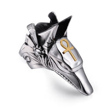 Load image into Gallery viewer, Egyptian Death Anubis Stainless Steel Ring Personality Vintage Cross
