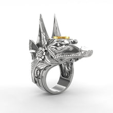 Load image into Gallery viewer, Egyptian Death Anubis Stainless Steel Ring Personality Vintage Cross
