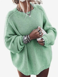 Elegant Autumn Batwing Long Sleeve Knitted Sweater