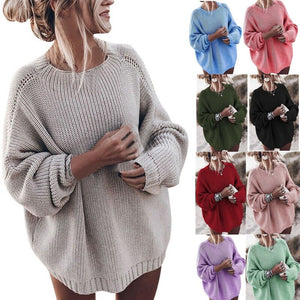 Elegant Autumn Batwing Long Sleeve Knitted Sweater