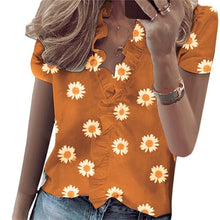 Load image into Gallery viewer, Elegant Daisy Pineapple Print Blouse Shirts Office Lady Spring