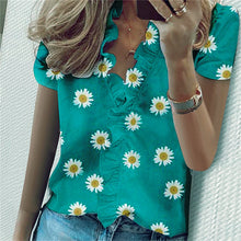 Load image into Gallery viewer, Elegant Daisy Pineapple Print Blouse Shirts Office Lady Spring