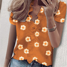 Load image into Gallery viewer, Elegant Daisy Pineapple Print Blouse Shirts Office Lady Spring