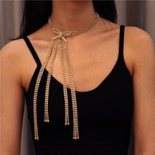 Load image into Gallery viewer, Elegant Lady Exquisite Bowknot Rhinestone Choker Necklace Shining - Sophornlilly
