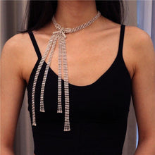 Load image into Gallery viewer, Elegant Lady Exquisite Bowknot Rhinestone Choker Necklace Shining - Sophornlilly