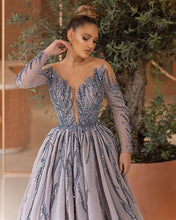 Load image into Gallery viewer, Elegant Long Sleeves Dubai Evening Dresses Arabic Middle East