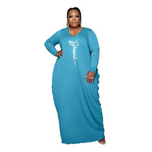 Load image into Gallery viewer, Elegant Plus Size Dress V Neck Long