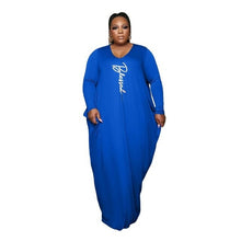 Load image into Gallery viewer, Elegant Plus Size Dress V Neck Long
