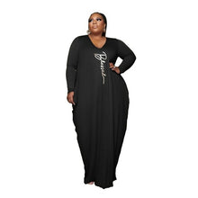Load image into Gallery viewer, Elegant Plus Size Dress V Neck Long