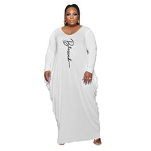 Load image into Gallery viewer, Elegant Plus Size Dress V Neck Long