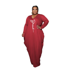 Load image into Gallery viewer, Elegant Plus Size Dress V Neck Long