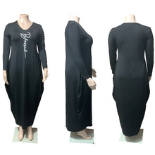 Load image into Gallery viewer, Elegant Plus Size Dress V Neck Long