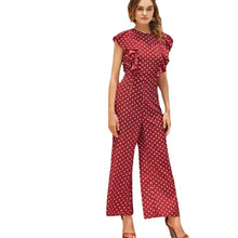 Load image into Gallery viewer, Elegant Short Sleeve Crew Neck Jumpsuit Bohemian Wave Point