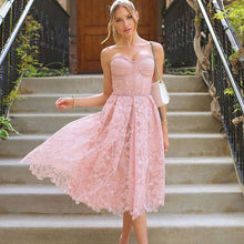 Load image into Gallery viewer, Elegant Strapless Floral Lace Midi Dress Sexy Backless