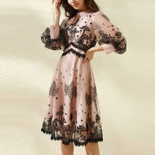 Load image into Gallery viewer, Elegant Women Mesh A Line Swing Vintage Dresses Lantern Sleeve