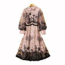 Load image into Gallery viewer, Elegant Women Mesh A Line Swing Vintage Dresses Lantern Sleeve