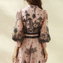 Load image into Gallery viewer, Elegant Women Mesh A Line Swing Vintage Dresses Lantern Sleeve