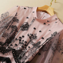 Load image into Gallery viewer, Elegant Women Mesh A Line Swing Vintage Dresses Lantern Sleeve