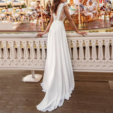 Load image into Gallery viewer, Elegant Women Sexy Deep V Neck White Dress Summer Sleeveless A Line