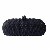 Elegante Navy Blue Crystal Box Clutch Bag and Purses Rhinestone