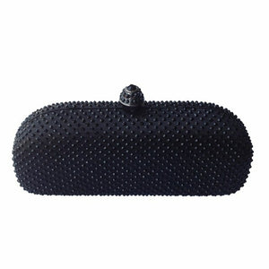 Elegante Navy Blue Crystal Box Clutch Bag and Purses Rhinestone