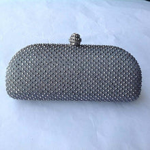 Load image into Gallery viewer, Elegante Navy Blue Crystal Box Clutch Bag and Purses Rhinestone