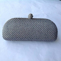 Elegante Navy Blue Crystal Box Clutch Bag and Purses Rhinestone